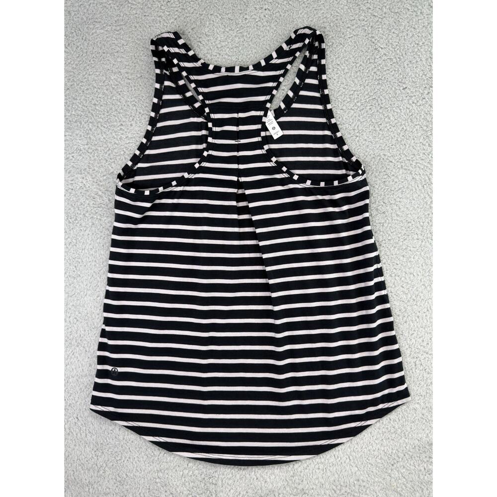 Lululemon Love Tank Pleated Yachtie Stripe Black Chrome Size 8 - Picture 8 of 11
